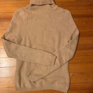 Tan Cashmere Turtle Neck Sweater Size S